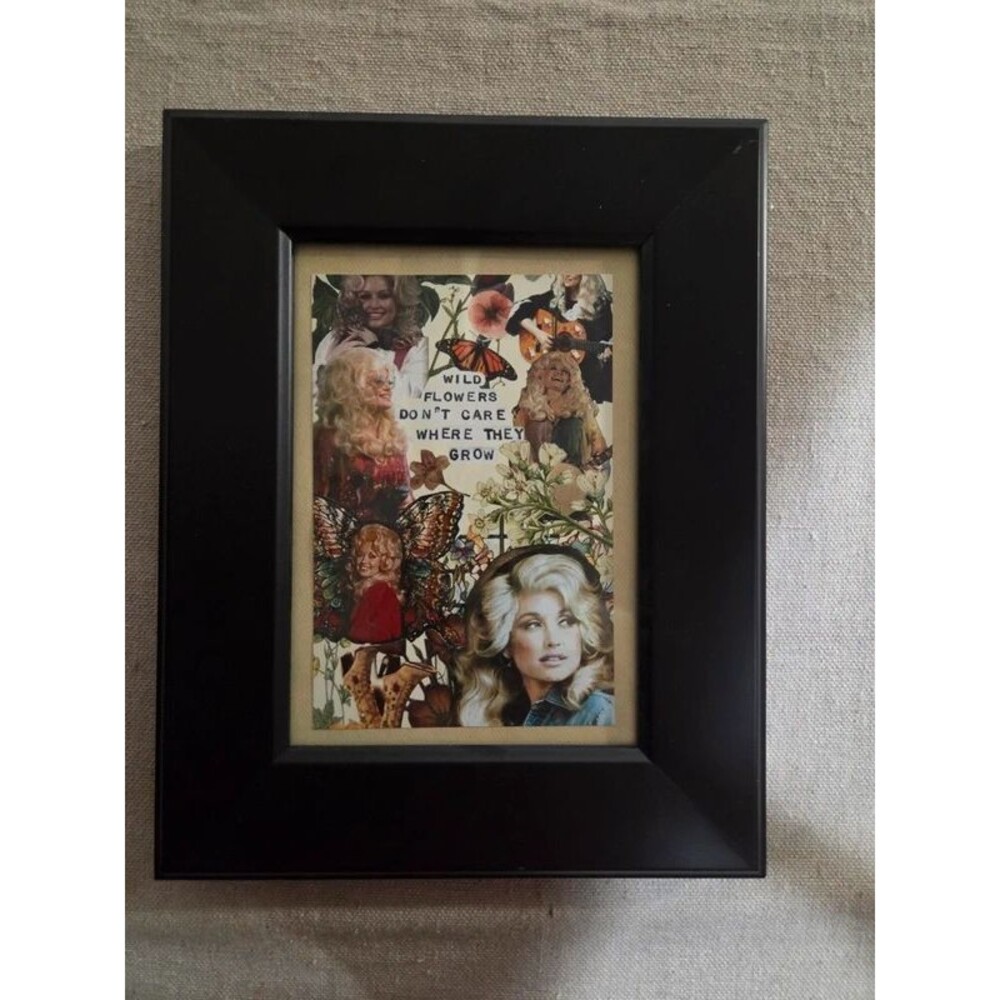 Framed Dolly Parton Collage Art